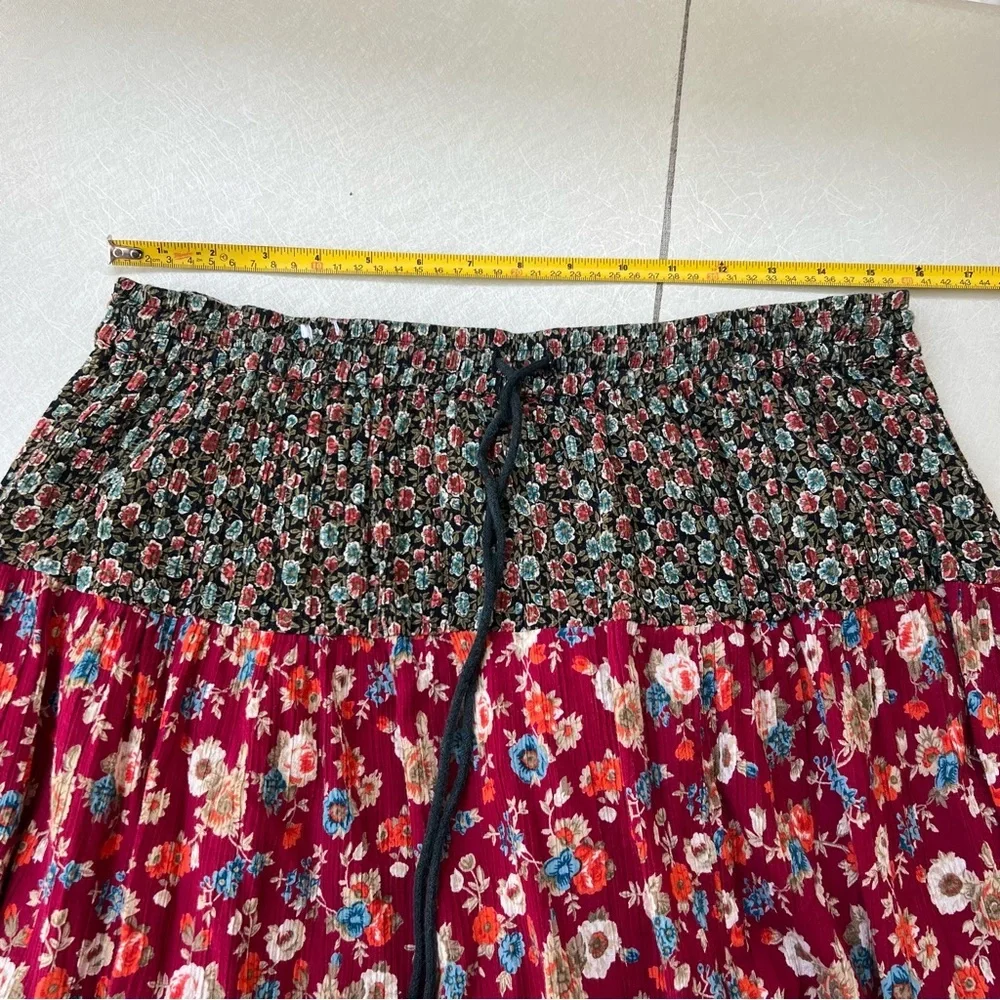 Vintage 90s Sag Harbor Multi-Pattern Tiered Maxi Skirt - Women’s Size Medium
